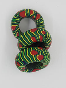 POLYMER CLAY BEAD - LIFESAVER - MULTI COLOUR