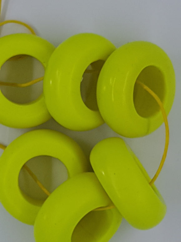 POLYMER CLAY BEAD - LIFESAVER - YELLOW