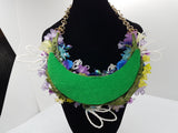 RONNY LEE CREATIONS - PURPLE ORCHIDS WITH FLOWERS NECKLACE