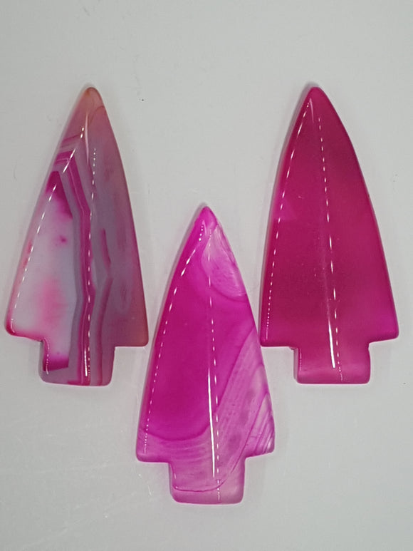 CABOCHONS 42-47 x 21-22MM ARROWHEAD NATURAL AGATE