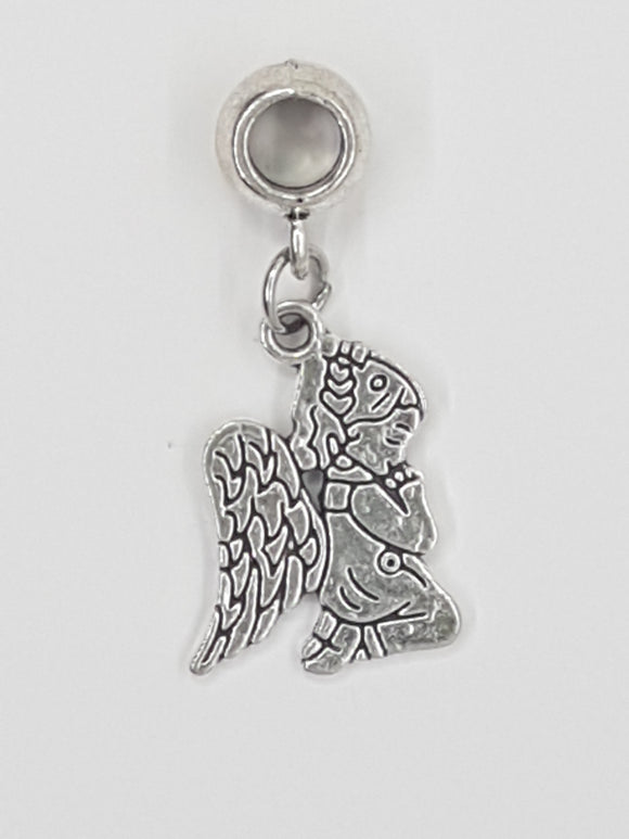 CHARMS - ANGEL WITH BAIL- ANTIQUE SILVER COLOUR