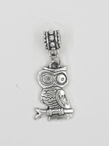 CHARMS - OWL WITH BAIL- ANTIQUE SILVER COLOUR