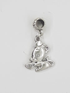 CHARMS - MOUSE WITH BAIL- ANTIQUE SILVER COLOUR