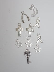 CHARMS - MIXED- ANT. SILVER & SILVER COLOUR