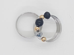 MEMORY WIRE - RINGS - 20MM DIAM. - SILVER TONE COLOUR