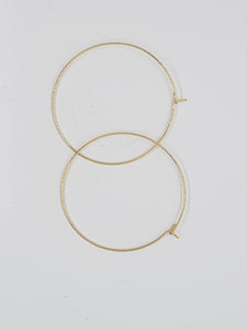 EAR/PENDANT BASE - 44 X 40MM SS GOLD PLATED HOOPS