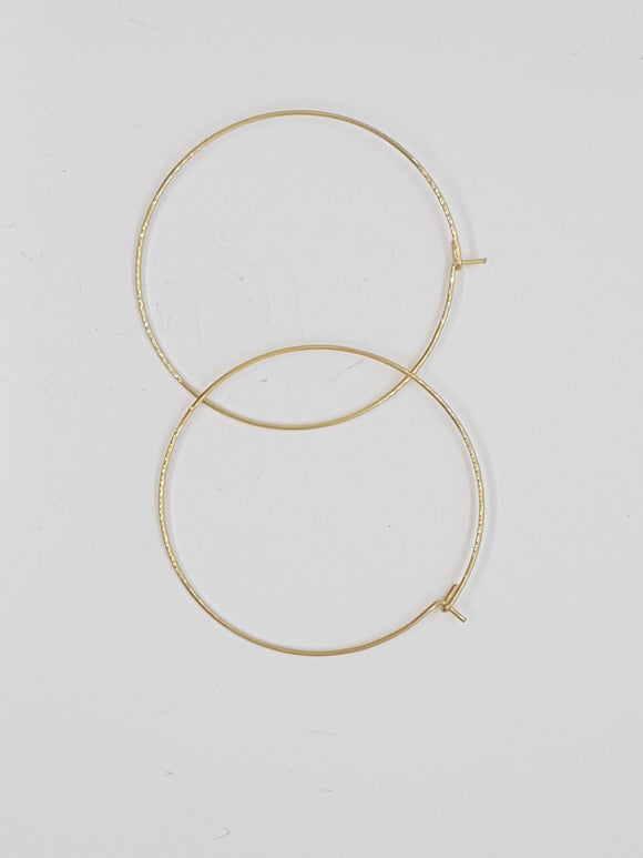 EAR/PENDANT BASE - 44 X 40MM SS GOLD PLATED HOOPS