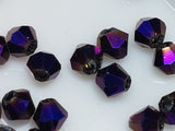 BICONES - 3MM GLASS FACETED ELECTROPLATED BEADS - PURPLE