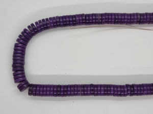 HEISHI BEADS - DYED SYNTH. TURQUOISE - 12MM - MEDIUM PURPLE
