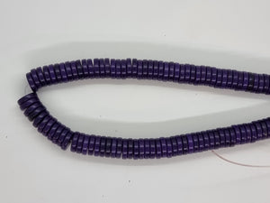 HEISHI BEADS - DYED SYNTH. TURQUOISE - 12MM - DARK PURPLE