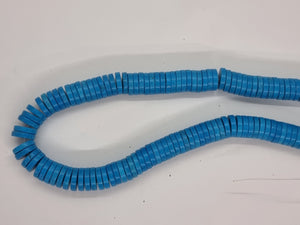 HEISHI BEADS - DYED SYNTH. TURQUOISE - 12MM - MID BLUE