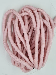 POLYMER CLAY HEISHI BEADS - 8MM - BABY PINK
