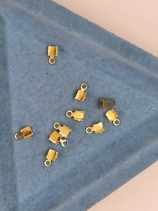 CUP CHAIN CONNECTOR ENDS - 6.5x3.5mm BRASS - GOLD COLOUR