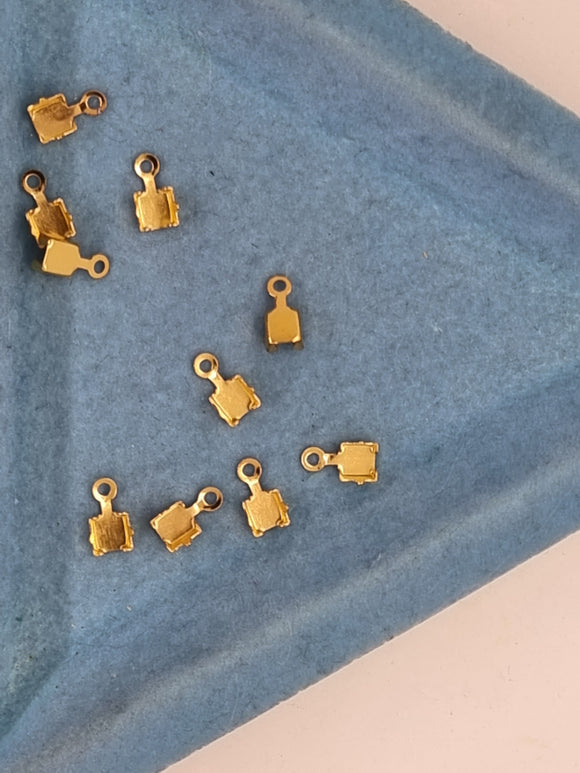 CUP CHAIN CONNECTOR ENDS - 8X4MM BRASS - GOLD COLOUR