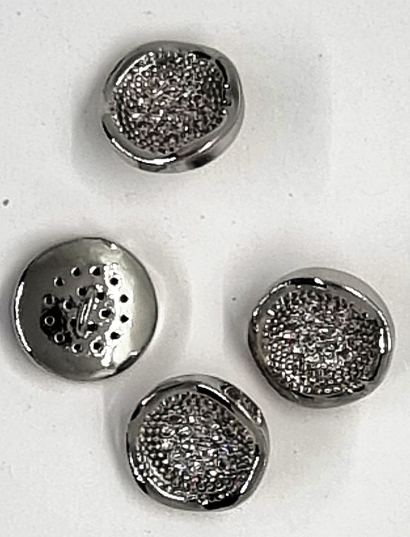 BUTTONS - 9.5X5MM MICRO PAVE CUBIC ZIRCONIA - CLEAR