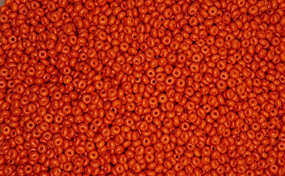 6/0 CHINESE SEED BEADS - OPAQUE - ORANGE/RED