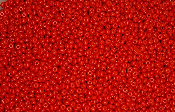 6/0 CHINESE SEED BEADS - OPAQUE - RED/RED