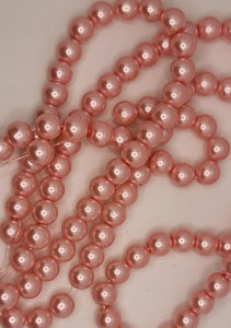 8MM GLASS ROUND PEARLS - BABY PINK