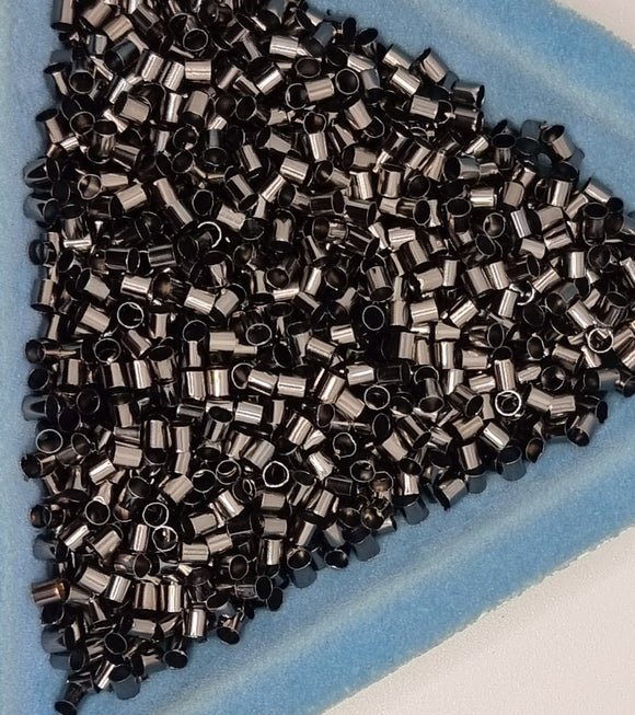 CRIMP TUBES - GUNMETAL COLOUR - 2.5MM X 2.5MM