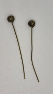 HEAD PINS - FANCY HEAD PINS - ANTIQUE BRONZE