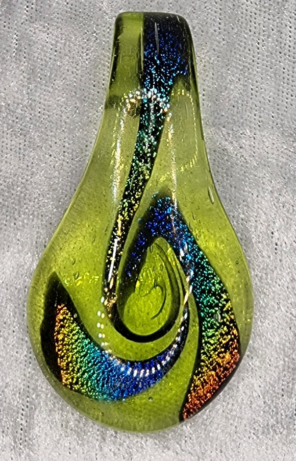 PENDANT - DROP - 60 X 33MM - GREEN COLOUR