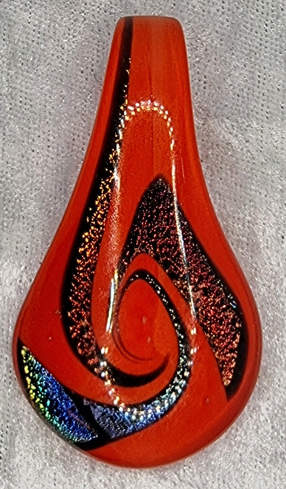 PENDANT - DROP - 60 X 33MM - RED COLOUR