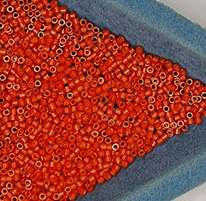CYLINDER SEED BEADS - 10/0 - 2 X 1.5MM - OPAQUE LUSTER - FIREBRICK