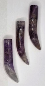 34-38 X 6.5-7MM UNDRILLED - IVORY SHAPE - NATURAL AMETHYST