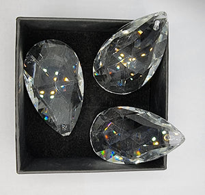 TEARDROPS - FACETED GLASS PENDANTS - DIAMOND CLEAR