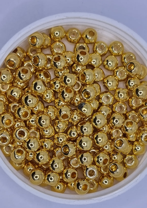 GOLD METAL - 6MM X 5MM BARREL SPACER BEADS