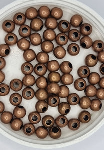 METAL BEADS - 6MM ROUND BEADS - COPPER COLOUR