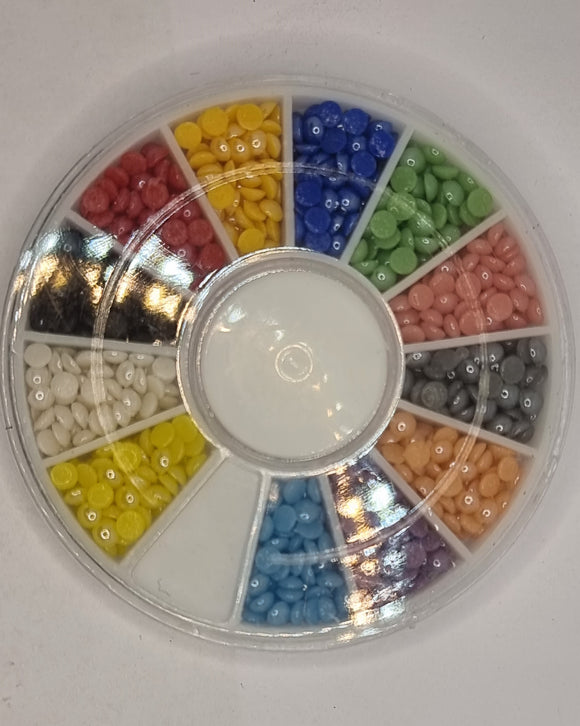 NAIL ART OPAQUE GLASS CABOCHONS HALF ROUND - MIXED COLOUR