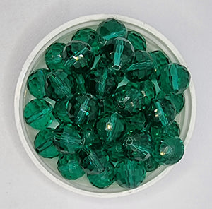 12MM GLASS BEADS - 10 PER PACKET - SEA GREEN