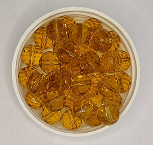 12MM GLASS BEADS - 10 PER PACKET - AMBER