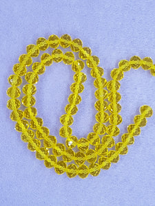10MM ABACUS GLASS BEADS- PER STRAND - CANARY YELLOW