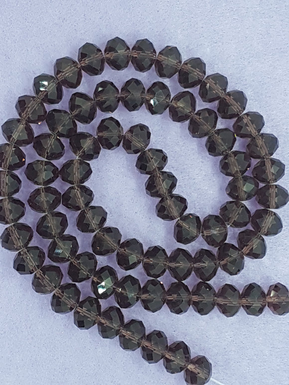 12MM ABACUS GLASS BEADS- PER STRAND - AMETHYST