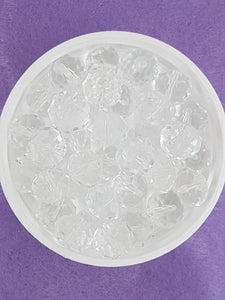 12MM ABACUS GLASS BEADS- Packet of 10 - CLEAR