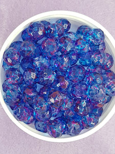 10MM ABACUS GLASS BEADS- Packet of 20 - COBALT MIX