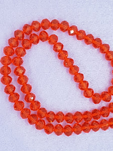 10MM ABACUS GLASS BEADS- PER STRAND - RED