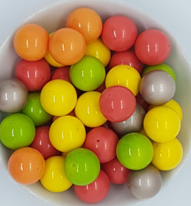 16MM GLASS BEADS - Packet of 10 - MIXED COLOURS No 2