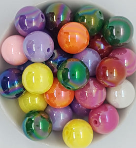 20MM ACRYLIC BEADS - MIXED AB COLOURS