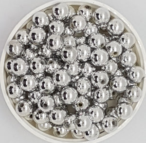 8MM ACRYLIC BEADS - SILVER PLATED Carnival Celebrations