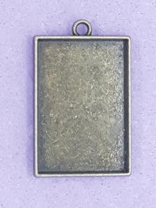 BEZEL - 36 X 33 X 3MM RECTANGLE - ANTIQUE BRONZE