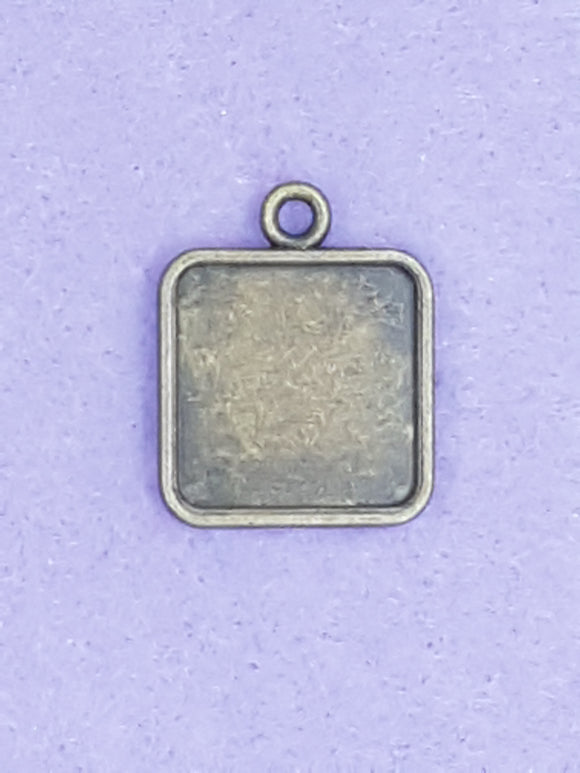 BEZEL - 22 X 17MM SQUARE - ANTIQUE BRONZE