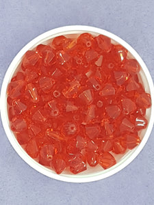 BICONES - 8MM GLASS BEADS - RED