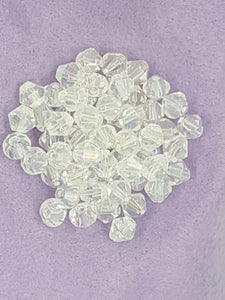 BICONES - 8MM GLASS BEADS - CLEAR AB