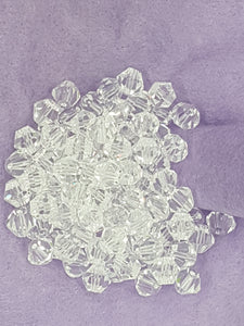 BICONES - 8MM CRYSTAL GLASS BEADS - CLEAR
