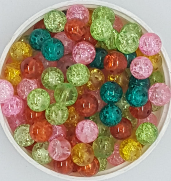 8MM GLASS BEADS - 20 BEADS PER PACKET -MIXED No 2