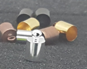 CORD ENDS & END CAPS - 10 X 6MM MIXED COLOURS