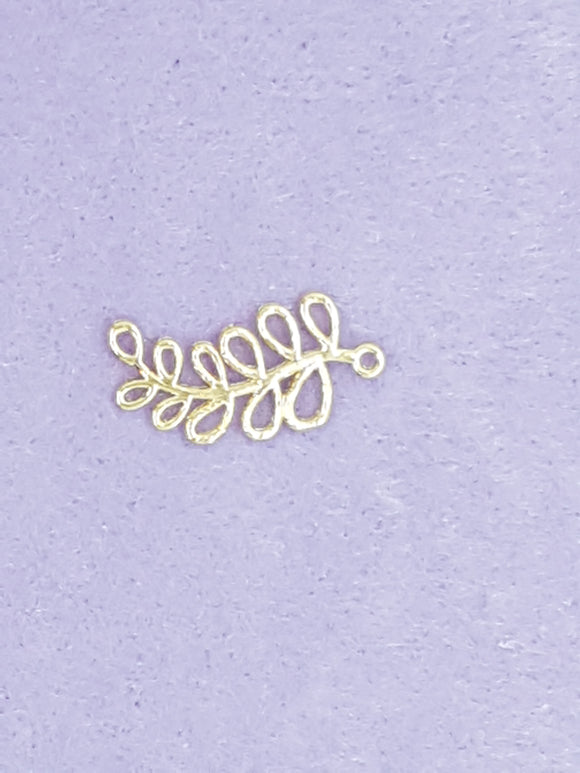 CHARMS - LEAVES - 23 X 12MM - GOLD PLATED ROSE GOLD COLOUR